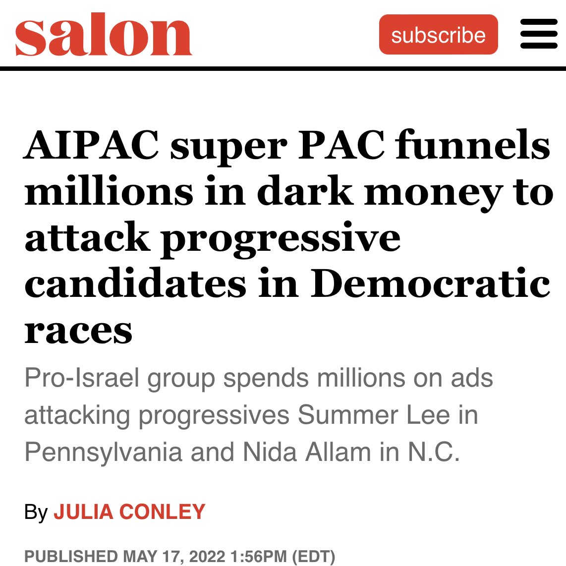 TrackOilPACs's tweet image. .@SenSanders is right. 

Conservative millionaires funnel money into AIPAC to defeat progressives who are also against the fossil fuel industry like @NidaAllam, @CoriBush, @KinaCollinsIL and @RepBowman in the democratic primaries. 

It is 100% oligarchy.