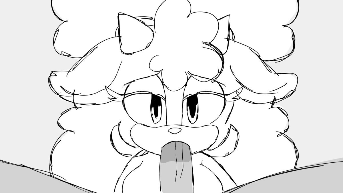 So yanno how I said I was burnt out? Well work was so ass today and I wanted to unwind. So uhhhh I animated a lanolin BJ scene. Here's a still frame. 350 likes and I'll post the animation