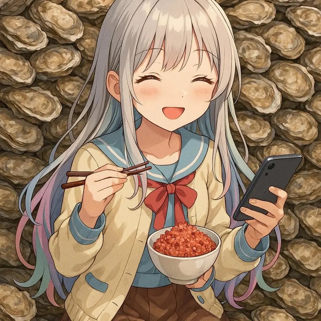 kerokero1023's tweet image. 💙sumika🌸さんが、今日は牡蠣の日、ゲームの日、お赤飯の日って言ってた。🤣
#GPT4 #AIイラスト