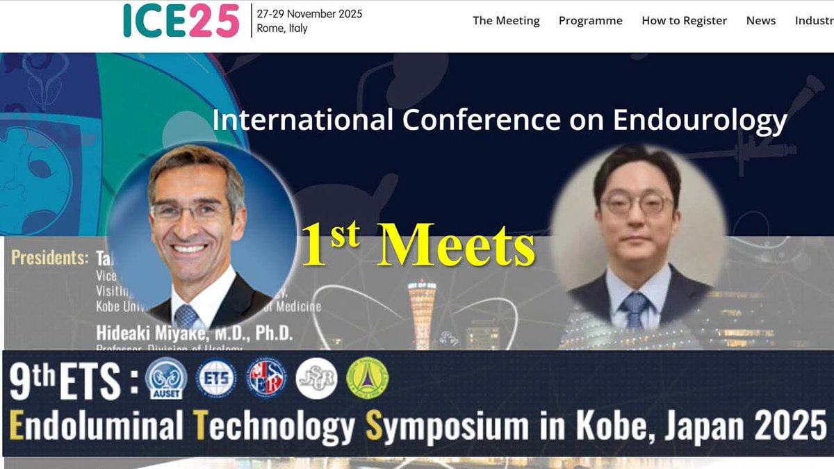 EAU Endourology European Association of Urology and Asia Endourology AUSET come together and move forward as one. It all begins with ETS in Kobe, ICE in Rome next week.

#EAU #AUSET #Endourology