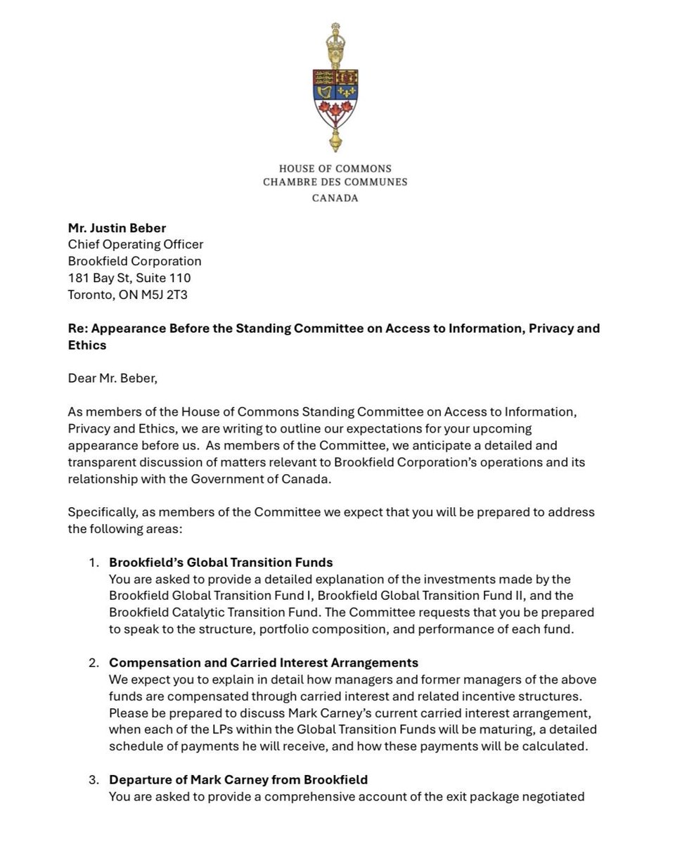 wealthmoose's tweet image. 🚨🇨🇦 Monday’s Ethics Committee showdown matters.

Brookfield’s COO will finally be asked what Ottawa refuses to clarify:

• Is the PM financially tied to Brookfield?

• Can he personally gain from government decisions?

• Who really benefits from these “investments”?…