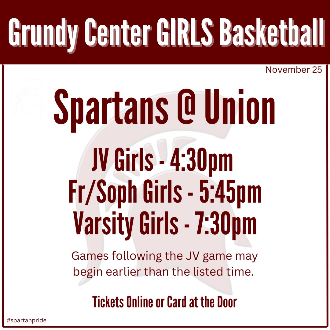 gcspartans's tweet image. Ticket link: tickets.gobound.com/tickets/events…
Livestream: tinyurl.com/4en4d3w2
#spartanpride