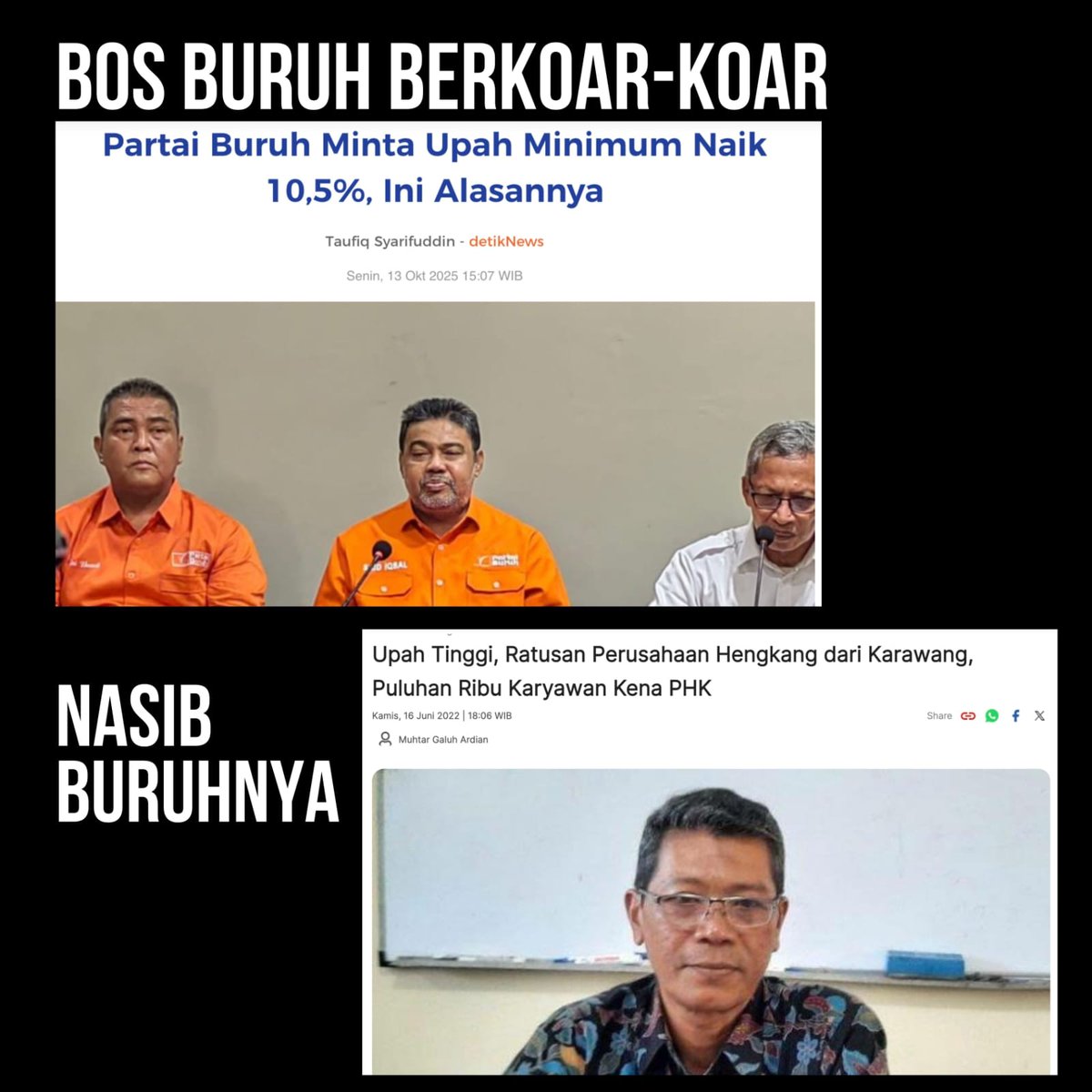 Tuntutan upah harus rasional. Kalau tidak, pabrik pindah dan buruh yang korban.