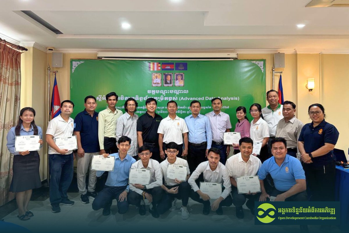 opendevcam's tweet image. ODC successfully held a two-day Advanced Data Analysis Training for CMAA’s Database Unit on 20–21 Nov in Battambang 🎉✨

Grateful for the support from NPA Cambodia and the collaboration with CMAA DBU 🙌💚

#AdvancedData #Analysis #Dataset #DataVisualization #CMAA #DBU #NPA #ODC
