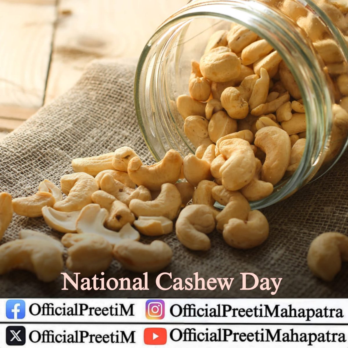 OfficialPreetiM's tweet photo. “Cashews—tiny golden drops of flavour that turn every dish into a delight.”
On National Cashew Day, we celebrate this perfect blend of taste, health, and heritage.
A nut that adds richness to our plates and nourishment to our days.
#NationalCashewDay #CashewMagic #HealthyNuts #GoldenDelight