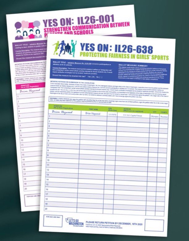 PNWConservative's tweet image. 🔥WASHINGTON INITIATIVES🔥

PEOPLE HAVE BEEN ASKIFN WHERE TO FIND INFORMATION 👇

@WAGOP 
➡️ IL26-126 - Voter Integrity Initiative
🔗shorturl.at/PILSV

@letsgowa &amp;amp; @bkheywood 
➡️IL26-001 - Parental Rights
➡️IL26-638 - Protect Girls Sports
🔗shorturl.at/GG2rZ