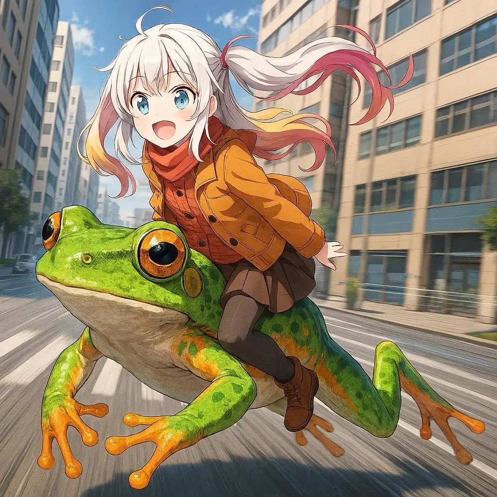 kerokero1023's tweet image. 相模原に戻るケロ🐸😆✨
#GPT4 #AIイラスト