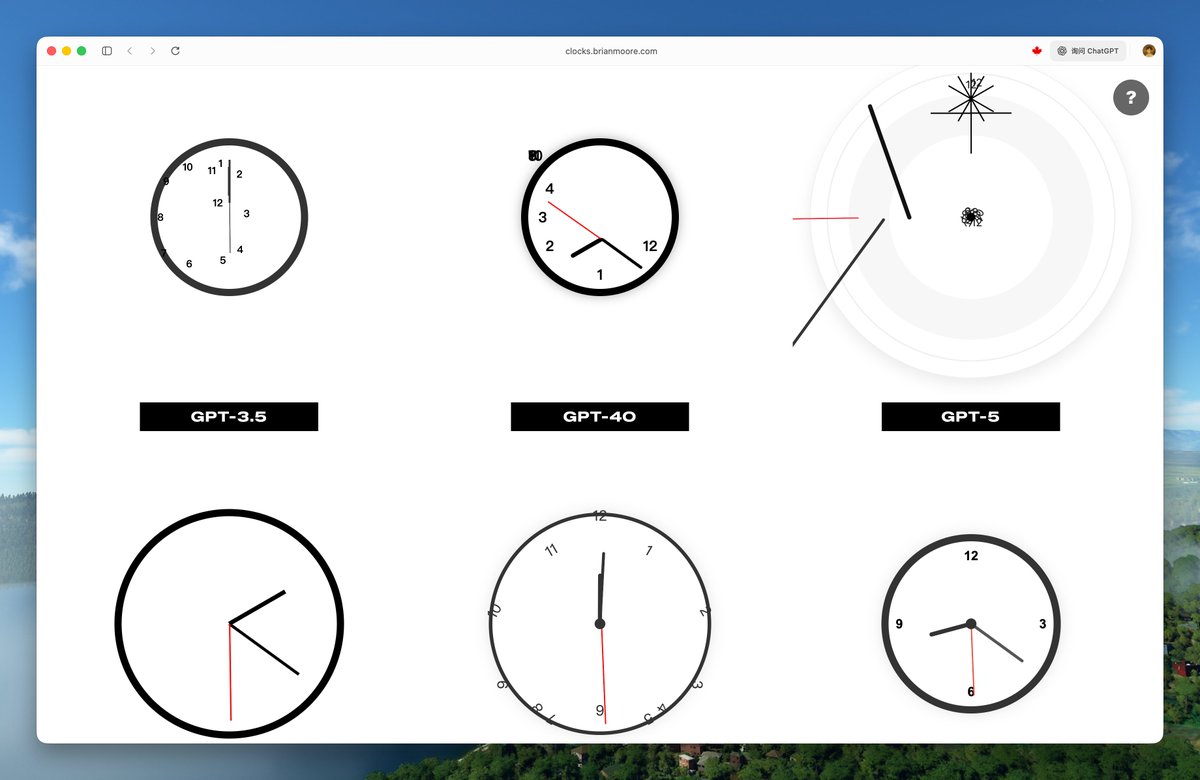이 AI 세계 시계는 흥미롭습니다. 다양한 대형 모델의 순수 프런트엔드 코드로 생성된 시뮬레이션 시계로, 매분 생성되며 2000개의 항으로 제한됩니다. 그중 얼마나 많은 것이 그저 엉뚱한 짓을 하고 있는지 보는 것은