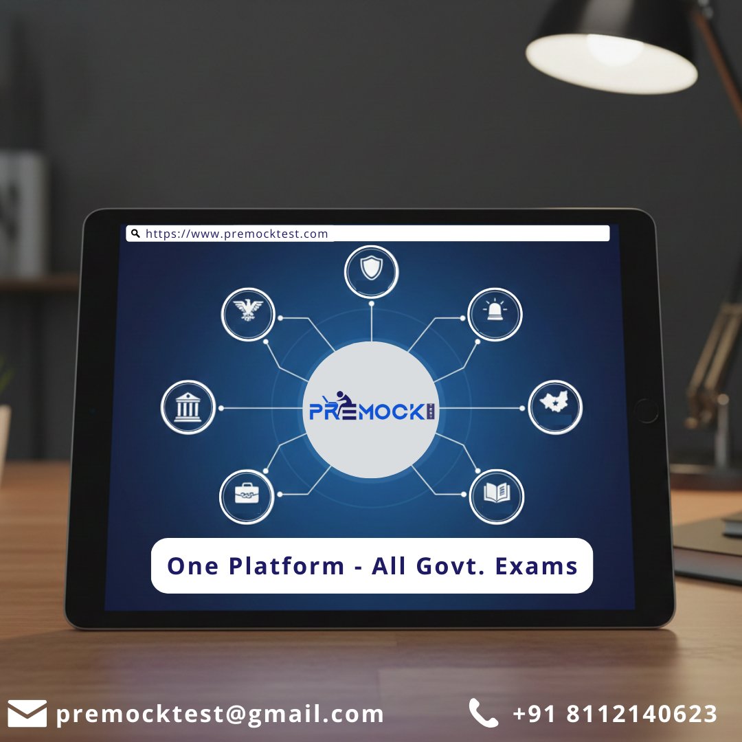 PremockT90018's tweet image. One Platform - All Govt. Exams!!
#PreMockTest #SmartPreparation #MockTests #PerformanceInsights #StudySmarter #ExamReady #SyllabusSorted #DailyMocks #OnlineExamPrep #GovtJobPreparation #StayAhead #IndiaExams #ExamSuccess #CompetitiveExams #IndiaLaunch #BankExam #RBI #SS #RRB