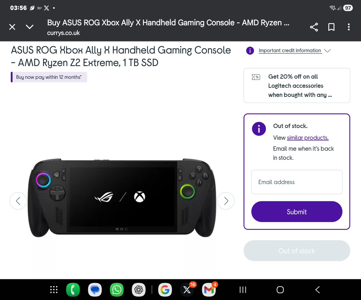 djmoet's tweet photo. @ASUS_ROG Still unavailable @currys @xboxuk https://t.co/qOzehoKKL1
