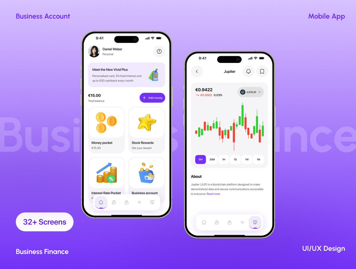 KitifyS40408's tweet image. New Release: Vivid – All-in-One Smart Finance App UI Kit
For Personal + Business finance management.

✨ 60+ Screens
📊 Smart dashboards
💳 Modern fintech components
🎨 Clean Figma file structure

🔗 Explore here: ui8.net/kitify-studio/…

#FintechApp #UIDesign #Figma #FinanceUI