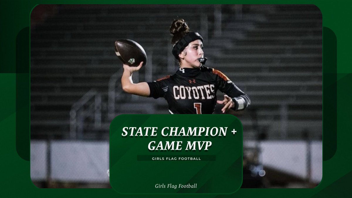 🏈 Huge congratulations to QB Amaya Moreno on winning the 5A State Championship! 📈 A well-deserved title and an incredible moment for her and her team.