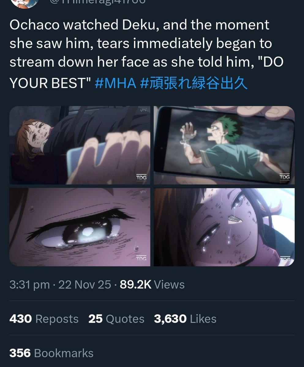ash_starmy's tweet image. The only friend who didn&apos;t join Deku, despite receiving medical care as soon as she was stabbed, btw.

But whatever. She said it to the screen n that&apos;s all it matters.