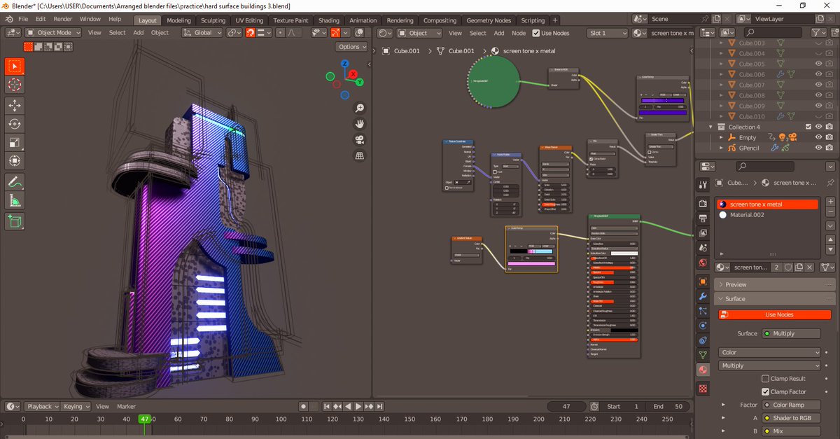 Wumi_On_Canvas's tweet image. Been messing around with hard-surface design techniques and came up with this stylized sci-fi building. Pulled a lot of inspiration from everyday lighters. 
No clue what I&apos;m calling it yet—names can wait.

#3DModel #blendercommunity #3dart #scifiart #Blender
