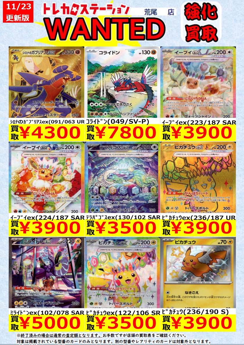 ポケモンカード テラスタルフェスex ブイズsar 10枚+ピカチュウex ur