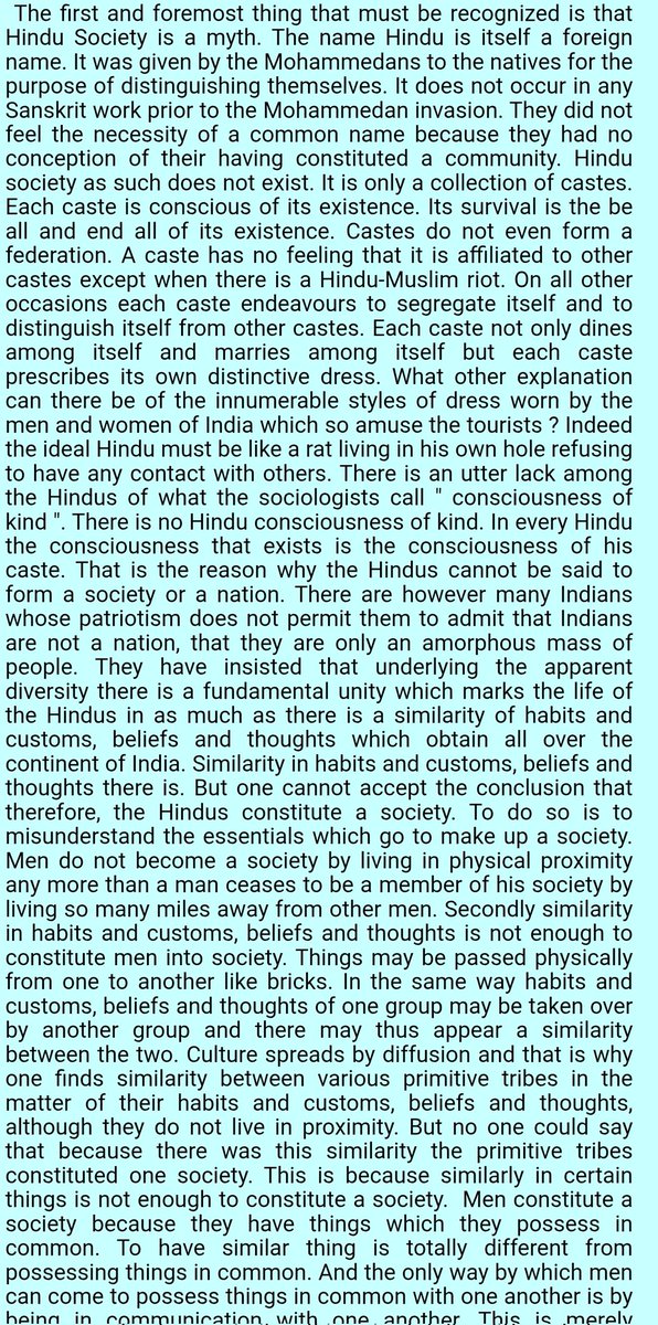 pussymonious's tweet image. At it&apos;s core, Izzat is nothing but caste consciousness. Every Indian is prideful about his place in the caste hierarchy and never misses a chance to denigrate fellow Indians. Dr. Ambedkar explained it very clearly many decades ago. It&apos;s a mental sickness which cannot be fixed.