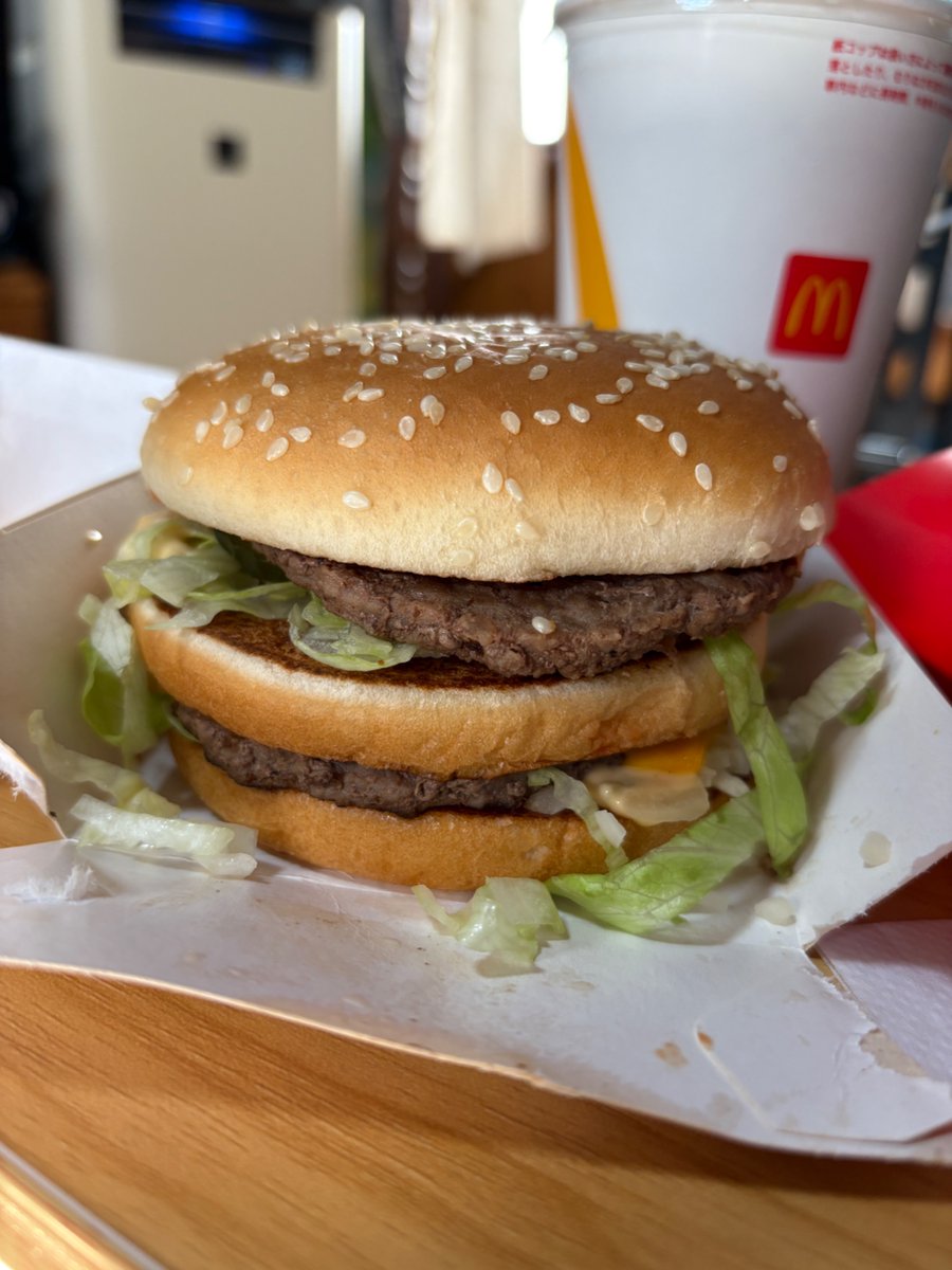 マクドナルドのビックマックセット ポテトL 久しぶりにビックマック
