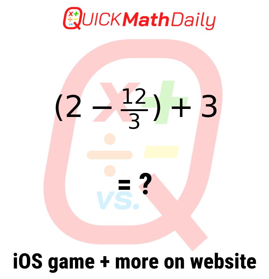 QuickMathDaily's tweet image. 🔍 Can You Outsmart This Math Problem? 🧠 

Prove It By Commenting Below!👇

See more on QuickMathDaily.com 👀 ✅