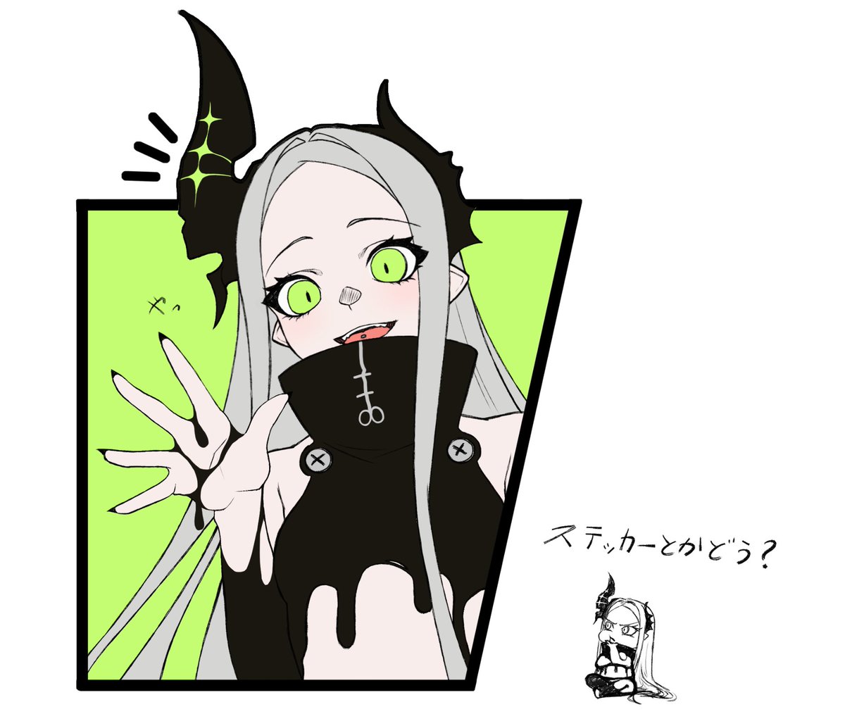 kure_mon_'s tweet image. こんな感じのステッカーとかって、欲しいですか？🤔