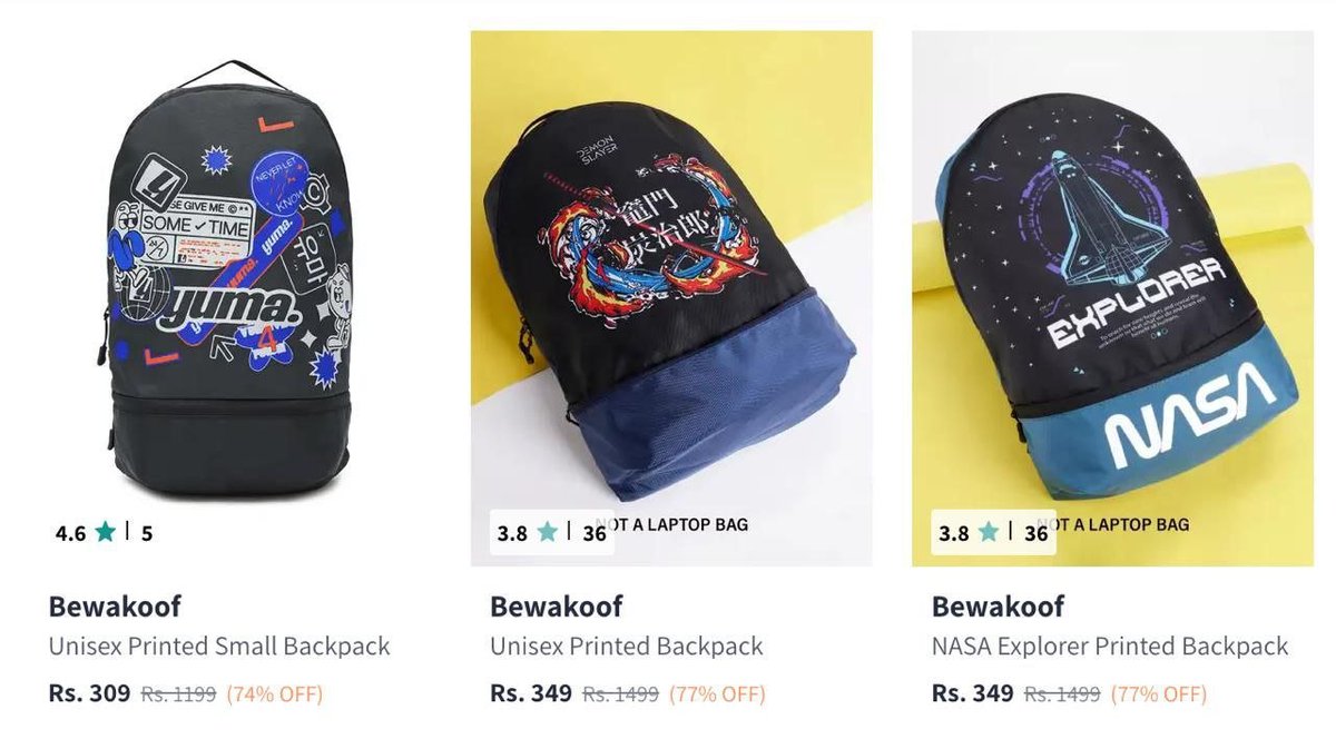 TechyBoostDeals's tweet image. Myntra | Bewakoof Backpacks @ Up to 77% Off 🎒

Buy link : myntr.in/maWFfi

#Myntra #Bewakoof #Backpacks