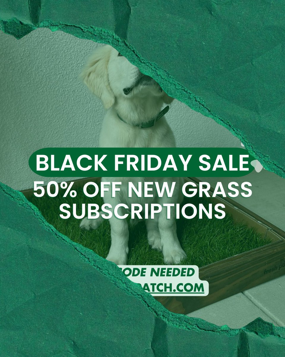 FreshPatch's tweet image. Swipe to reveal our BIGGEST deal of the year!
This is your chance to get started on subscription 🌱 Shop now at FreshPatch.com. No coded needed. Valid until 12/1/25.
#FreshPatch #BlackFriday #PetParents