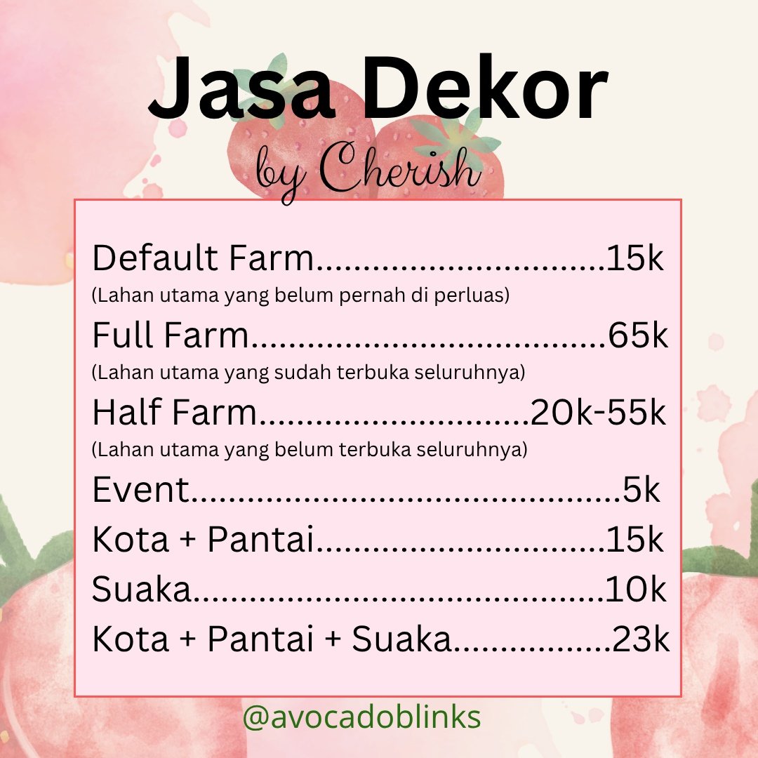 cherish ⚘️ - JASA DEKOR HAYDAY tweet media