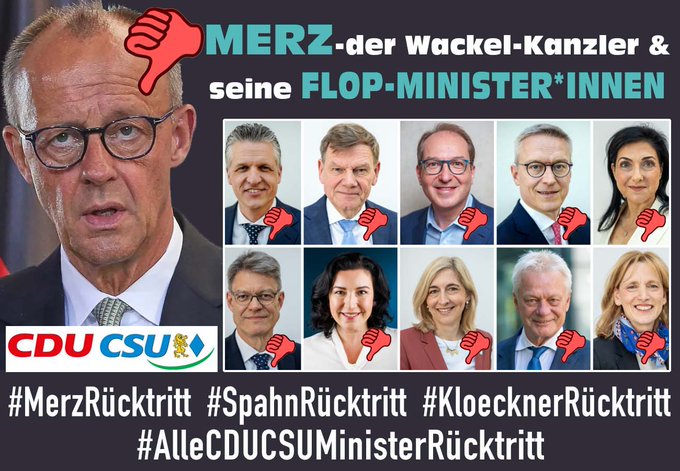 moderkopf16756's tweet image. Nicht vergessen:
#Spahnrauswurf
#Spahnuntersuchungsaussschuss
#SpahnVorGericht
#Warkenrücktritt
#Reicherücktritt
#Dobrindtrücktritt
#Klöcknerrücktritt
#Linnemannrücktritt
#Ludwigrauswurf
#Söderrücktritt
#Weimerrücktritt

#MerzKannNichtKanzler
#Merzkannesnicht
#Korruptionsunion