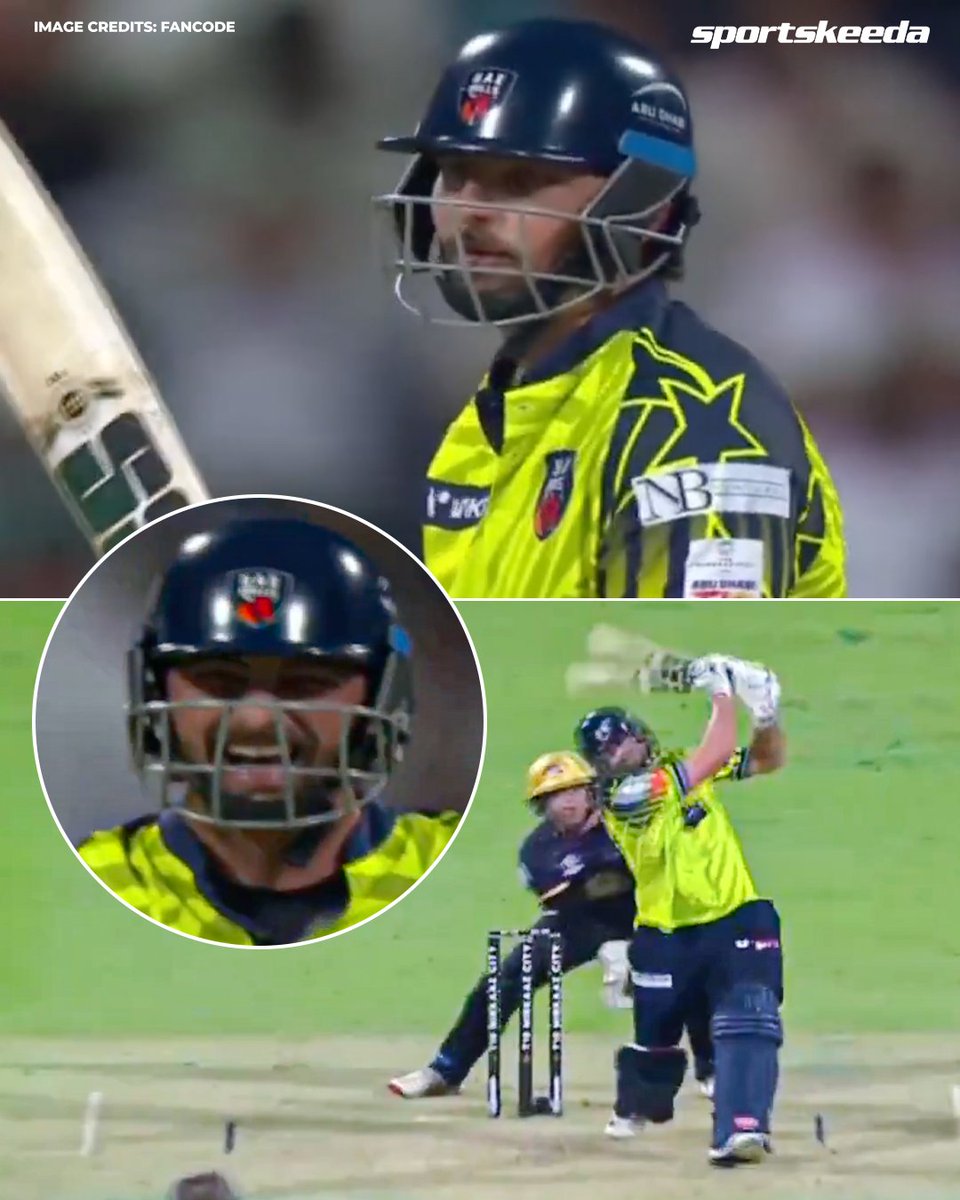 Sportskeeda's tweet image. Tim David refused a single to Phil Salt and followed it up by blasting the next ball for a six in the T10 League. 😅🔥

#TimDavid #PhilSalt #Sportskeeda