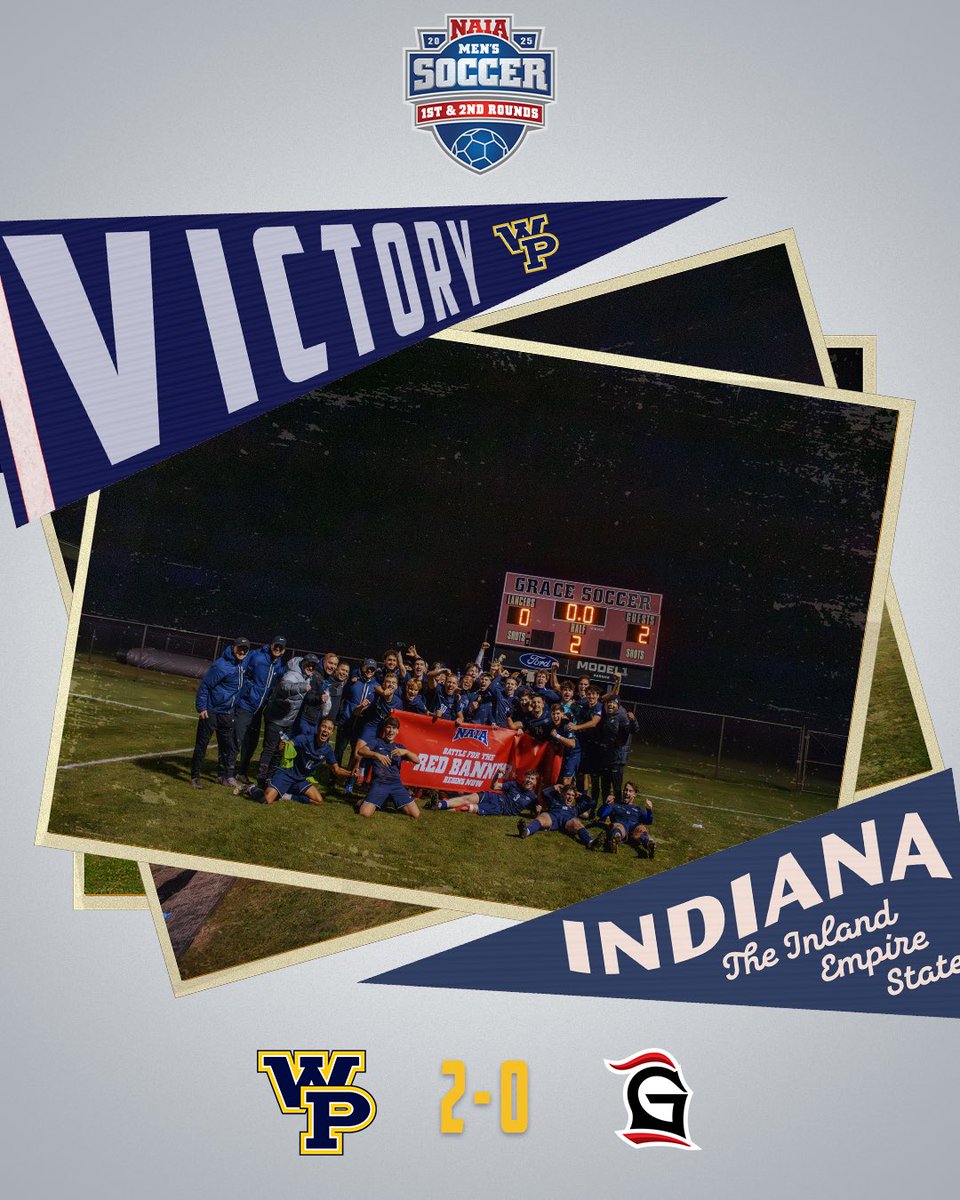 WPUAthletics's tweet photo. VICTORY! Men’s soccer takes down Grace 2-0 to punch their ticket to the NAIA National Championship final site! https://t.co/Tbmt7ea3HJ