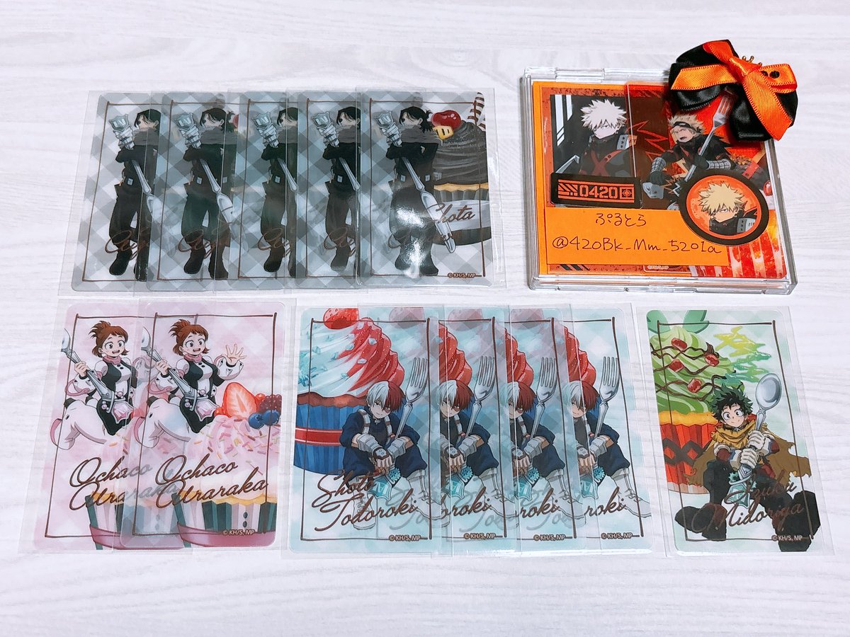 420Bk_Mm_520Ia's tweet image. 交換 譲渡 ヒロアカ 雄英高校 オープンスクール
クリカ

譲）★緑谷、轟、♥麗日、相澤

求）定価(＋送料)or
　過去弾クリームソーダN爆豪

＊♥決まるまで無印は単体譲渡不可
＊11/23、24、29現地、
　別日池袋お手渡しor郵送

#ぷる取