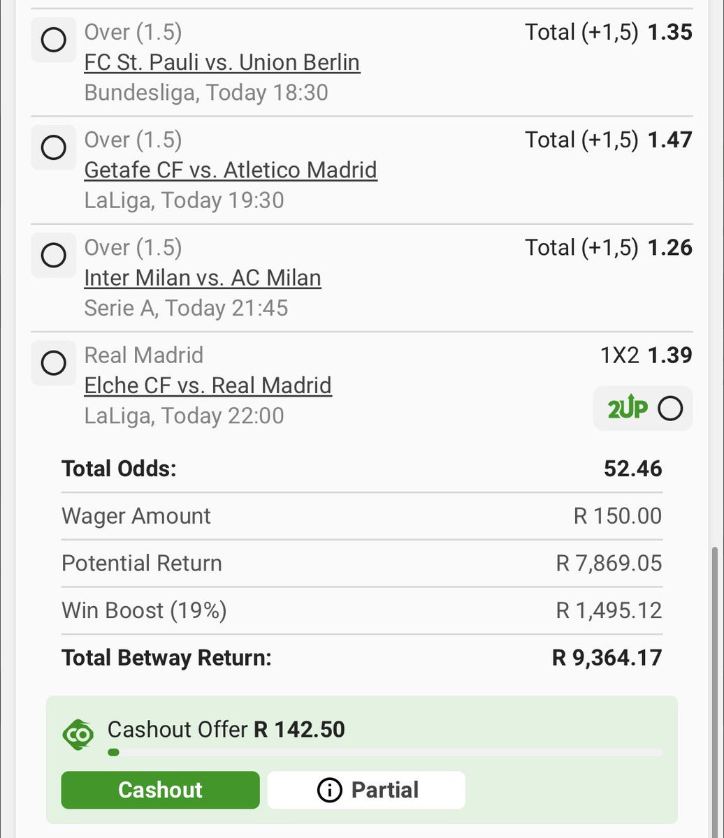 kingpunter10's tweet image. ✅Goals over 1.5 2.5

🫰🏿52 odds 

Bet code 👉🏽 BW230E84F9