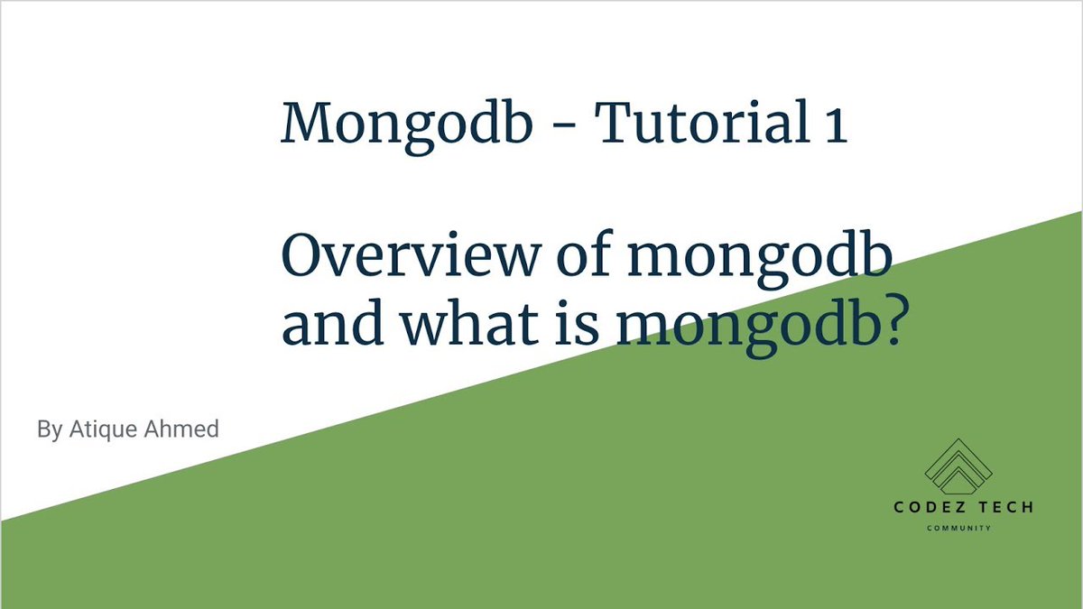 codez_tech's tweet image. Mongodb Tutorial 1 - Overview of mongodb and what is mongodb?
 
youtube.com/watch?v=UJ7q9Y…  
#developer #javascript #javascript30 #javadeveloper #100DaysOfCode #CodeNewbie #Java #Angular  #codinglife #CodeNewbie