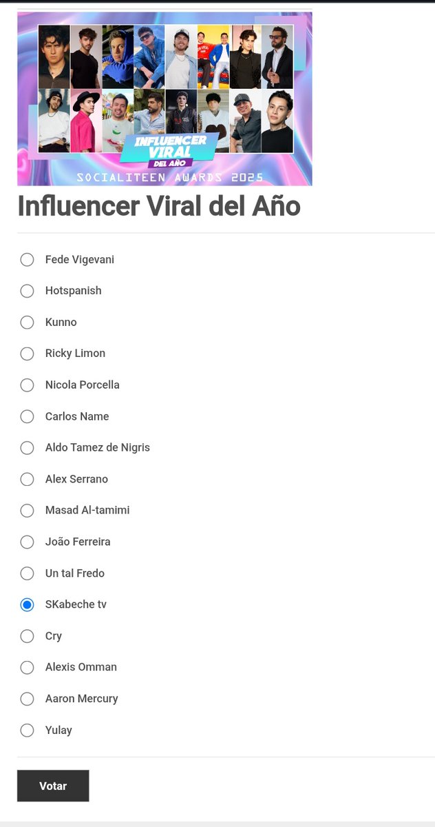 ¿Ya votaron por SK? 🫵🤨

Click al link para votar:

socialiteen.com/socialiteen-aw…