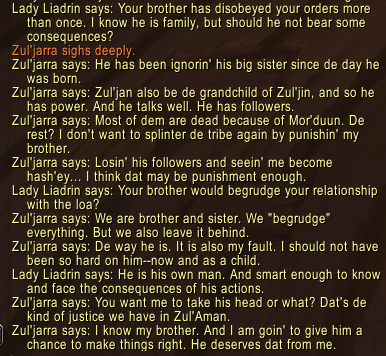Do not villain bat zul'jan 

This is a much more interesting dynamic moving forward for everyone 

Zul'jan is right in many regards. The Zandalari caste system is sustained by the Loa for example. He's a perfect antihero.