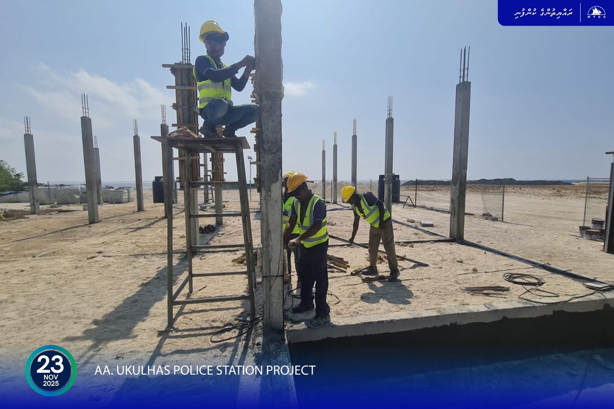 MTCCPlc's tweet image. Project Update: Development of Police Station in Aa. Ukulhas  

Cell block excavation, compaction works and footings, tie beam shuttering reinforcements preparation works are in progress.  

Follow more updates at: projects.mtcc.com.mv #MTCCProjects #TeamMTCC…