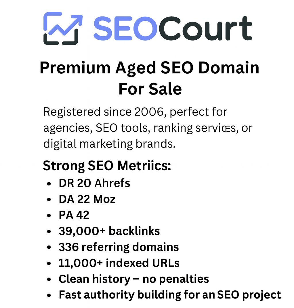 Designxtshert's tweet image. SEOCourt.com — Premium SEO Brand Name

A powerful, brandable domain perfectly suited for SEO agencies, ranking platforms, digital marketing firms.
.
#SEO #SEOTools #Marketing #DigitalMarketing
#SEODomain #PremiumDomain #BrandName
#SEOCourt #DomainsForSale #SEOTips