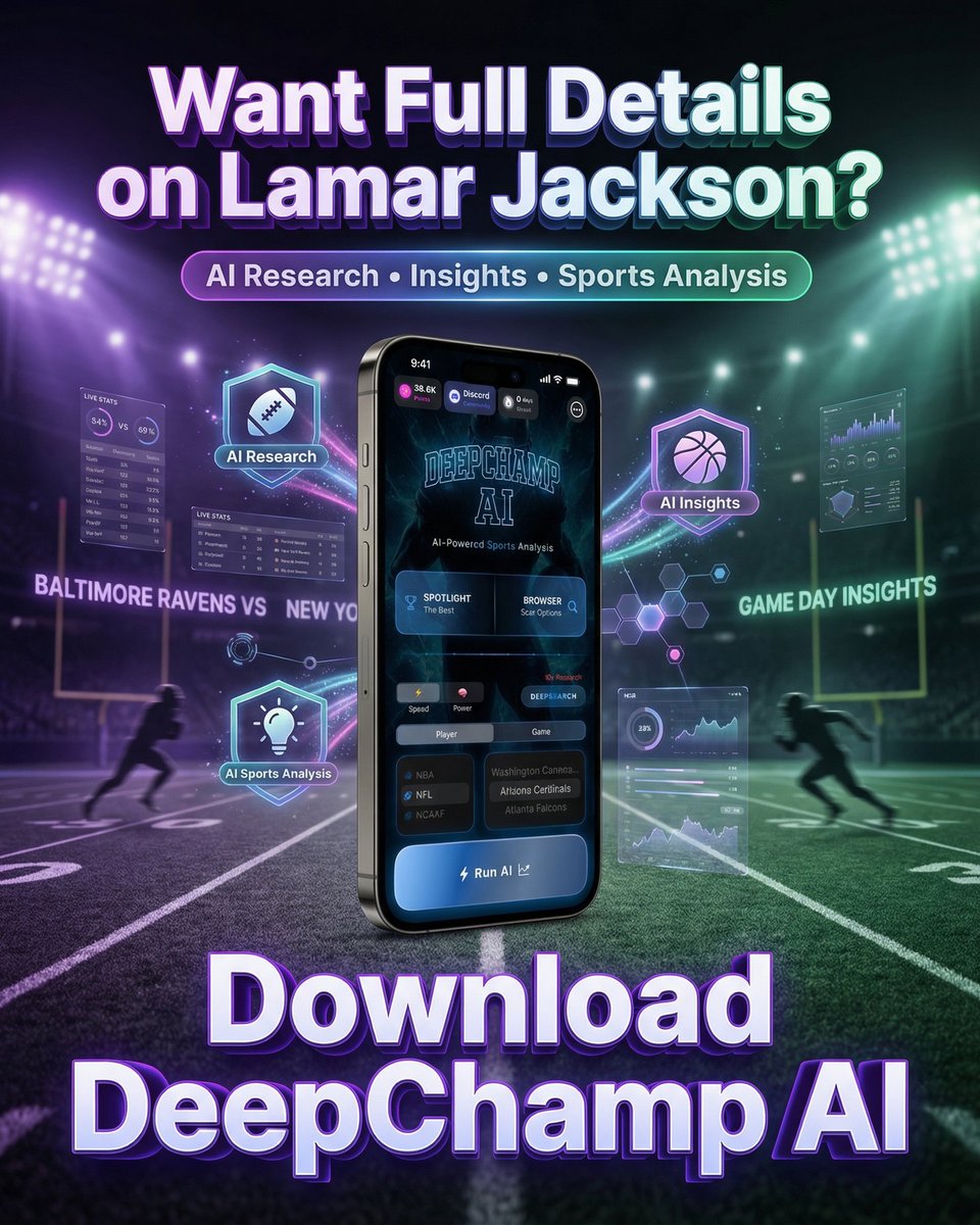 deepchampai's tweet image. 🏈 Lamar Jackson NFL Spotlight
Lamar Jackson is putting on a show for NFL against New York Jets.
Daniel Jones has been an absolute volume machine this season, averaging a staggering 31.9 pass attempts per game across 10 matchups,…
Full…
#NFL #DeepChampAI #LamarJackson #BAL #NYJ