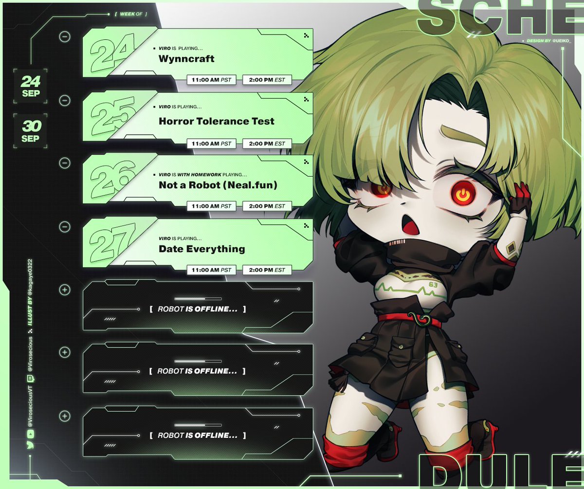 A schedule?? From Viro? More likely than you'd think
+ late night studying streams all this week bc my grade needs cpr