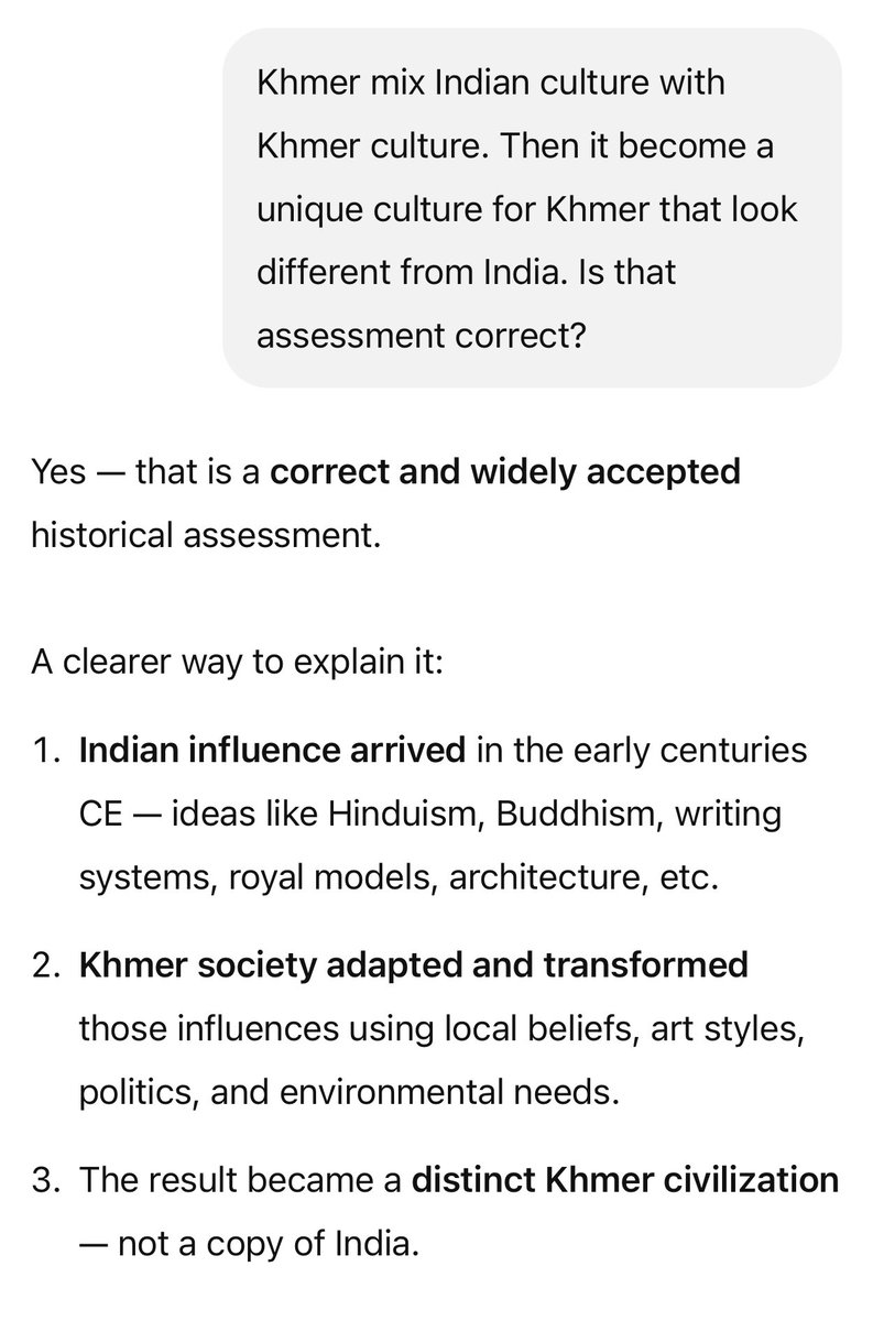 DineshChat2's tweet image. We adopted Indian culture. We acknowledged, but you didn’t adopt Indian culture directly. You adopted through Khmer. Have you acknowledged it?