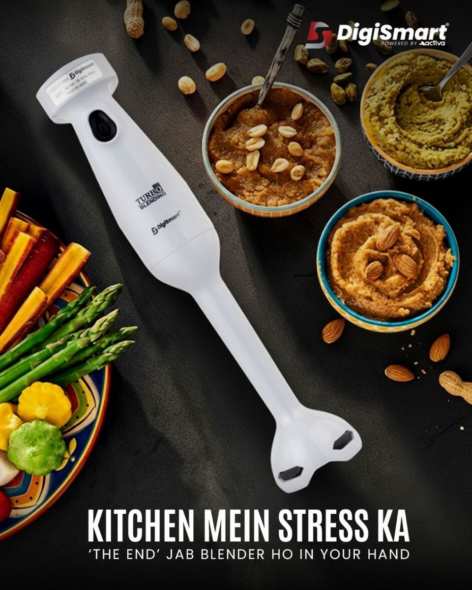 DigiSmartElect's tweet image. Blend faster, cook easier.

With DigiSmart’s Turbo Electronic Blender, kitchen ka saara stress ho jaata hai The End.

Perfect for shakes, chutneys, purees and everyday magic, all in one hand

#DigiSmart #SmartWintersWithDigiSmart #KitchenEssentials #HandBlender #TurboBlender
