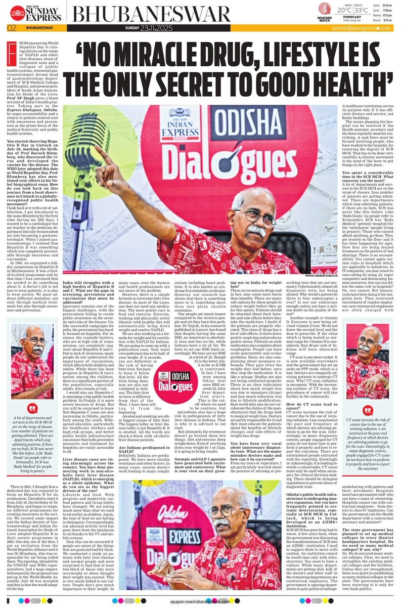 XpressOdisha's tweet image. #EXPRESSDIALOGUES | &quot;No miracle drug, lifestyle is the only secret to good health,&quot; says renowned gastroenterologist Prof @shivaramsingh

Calls for accountability and a return to patient-centred care |

🔗 hosturl.link/lQLwU6

@NewIndianXpress @santwana99
@Siba_TNIE @Agragami