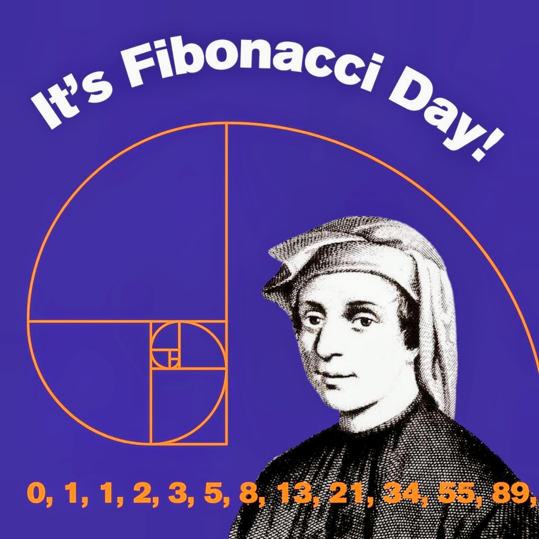 JohnRMoffitt's tweet image. Tomorrow on Sunday, November 23rd, it&apos;s #FibonacciDay 

It&apos;s a day.
It&apos;s #math 
It&apos;s a celebration!

Celebrate responsibly.