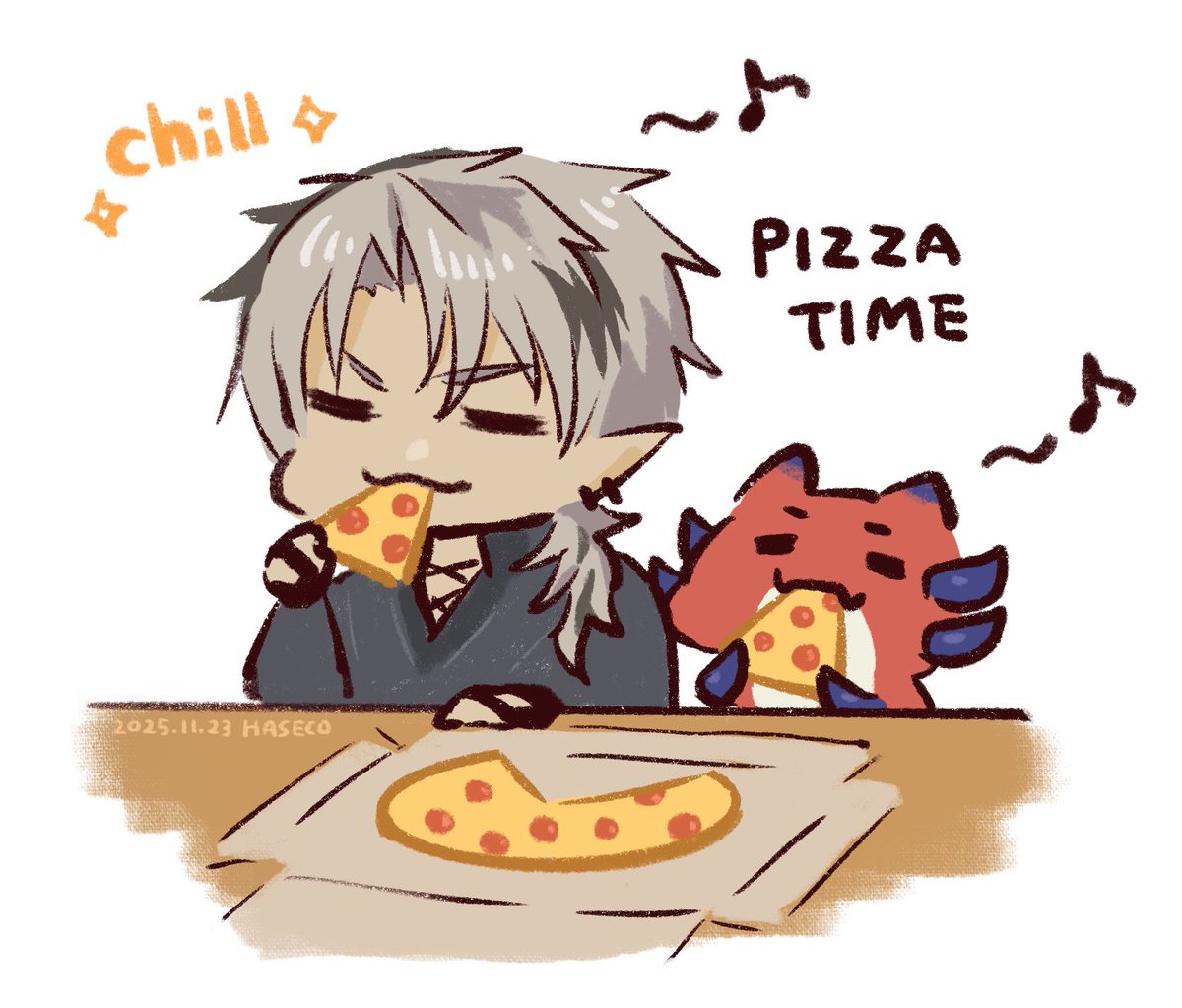 HASECO777's tweet image. Pepperoni pizza is yummy~♪🍕✨
#CrimzonMuze #CrimzOnline