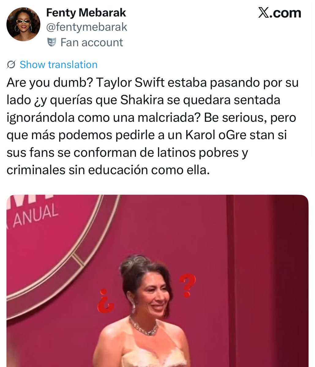 unveranorosa_'s tweet image. cabe destacar que fenty ha sido altamente racist4 y xenofobic0 en varias ocasiones refiriéndose horrible a LATAM o llamando slurs a beyoncé sabiendo que en perú el 60% de la población es mestiza🤢