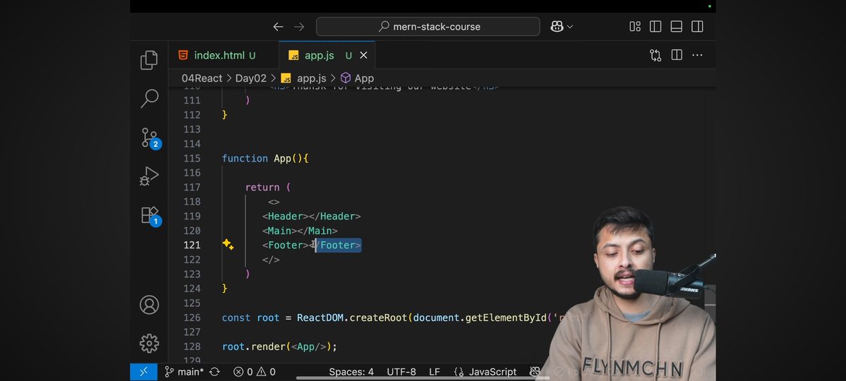 SUMIT_DEVELOPER's tweet image. Day 39 – MERN Journey 🚀
Learnt JSX, Babel, Components &amp;amp; Props today!
Got how HTML-style code runs inside JS using JSX + Babel 🔥
Also explored {} expressions &amp;amp; props basics.
Lecture was OP  thank you @rohit_negi9 bhaiya❤️
#ReactJS #MERNStack #JSX #CodingJourney #100DaysOfCode
