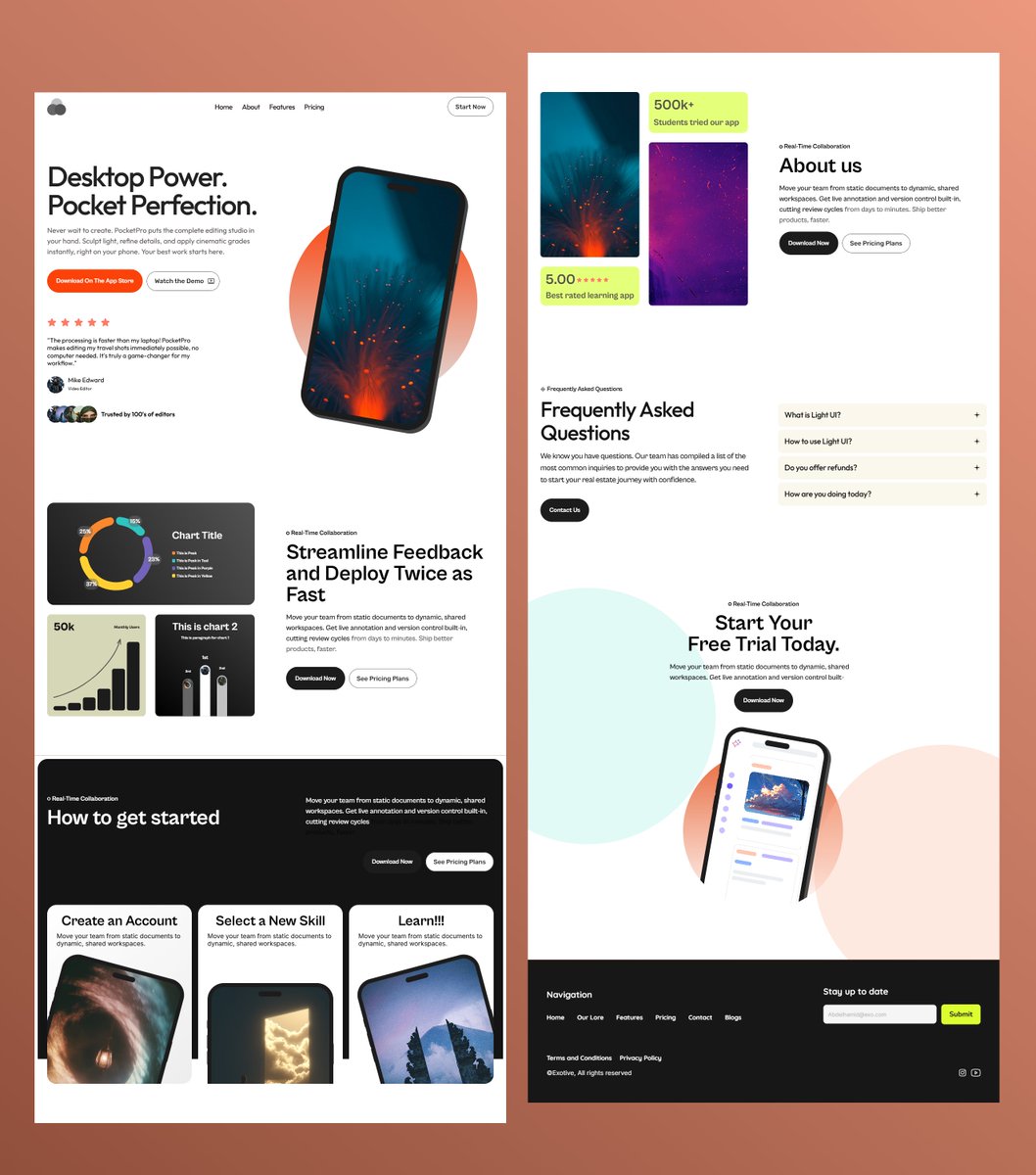 Abdelhamiiid_'s tweet image. Designed this landing page in 3.14 seconds with my UI kit.