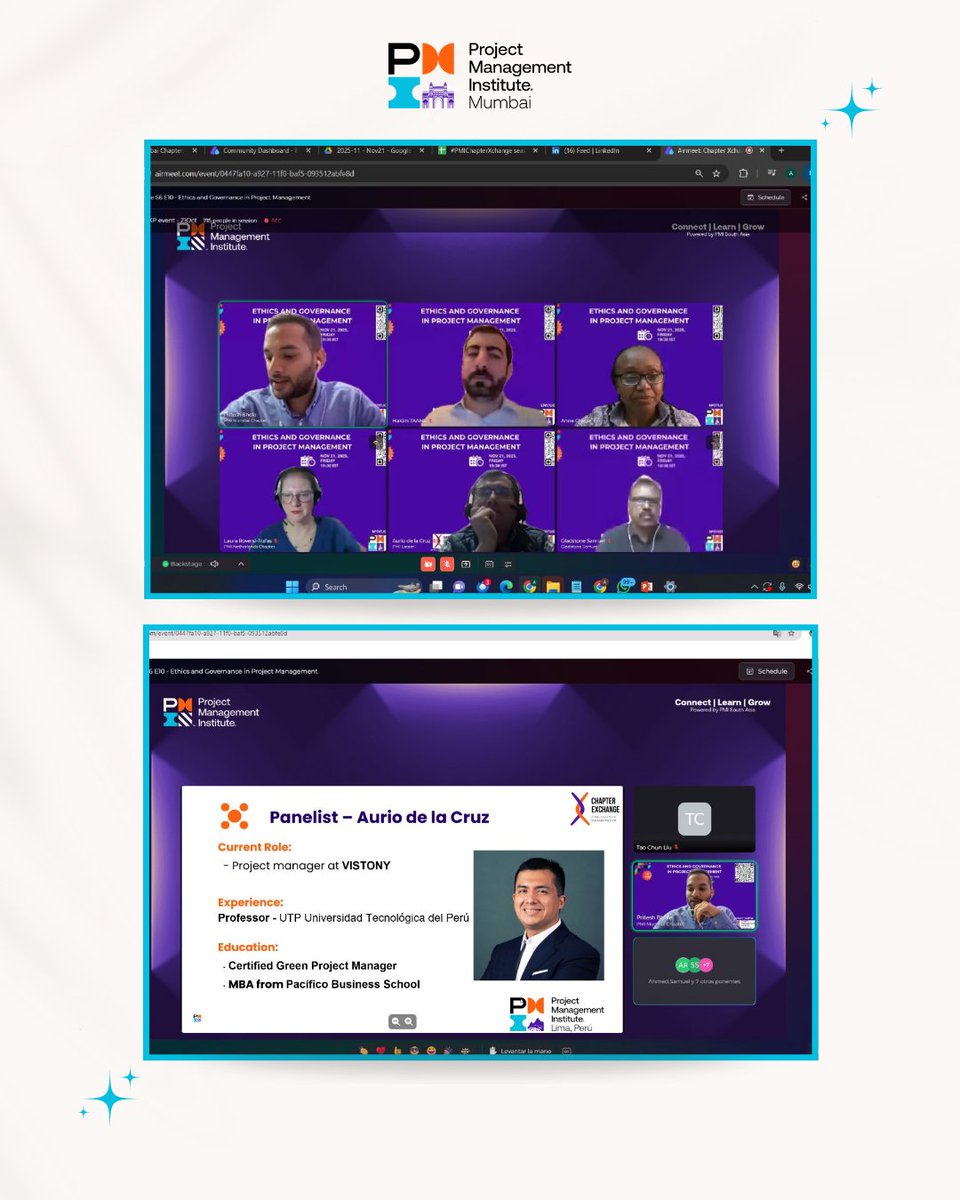 PMIMC's tweet image. Leadership isn’t about knowing frameworks — it’s choosing what’s right under pressure. 💡

Key learnings from the #PMIChapterXchange session:
• Governance should enable
• Ethics must guide tough decisions
• Success = delivery + integrity
• Culture &amp;gt; processes
#PMIcXpS6E10