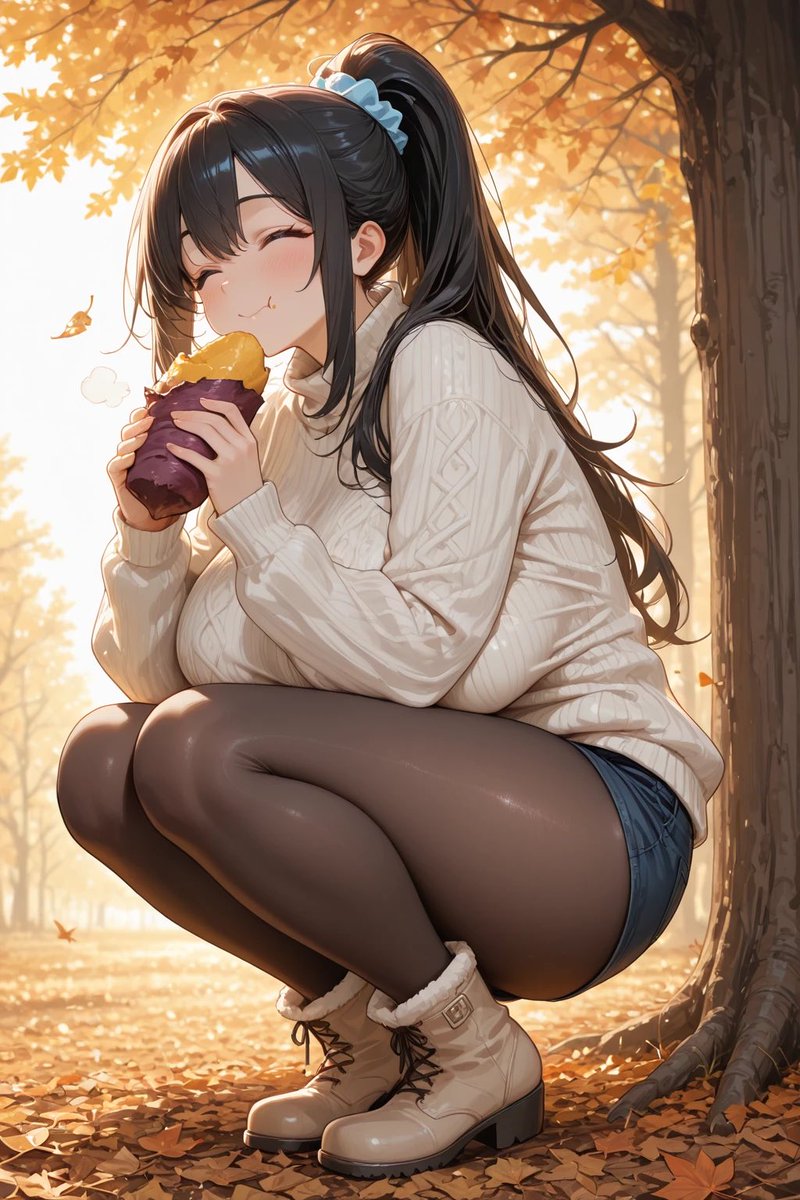 Num23_AI's tweet image. おやつに焼き芋💕

#AIイラスト部
#AIイラスト好きさん繋がりたい