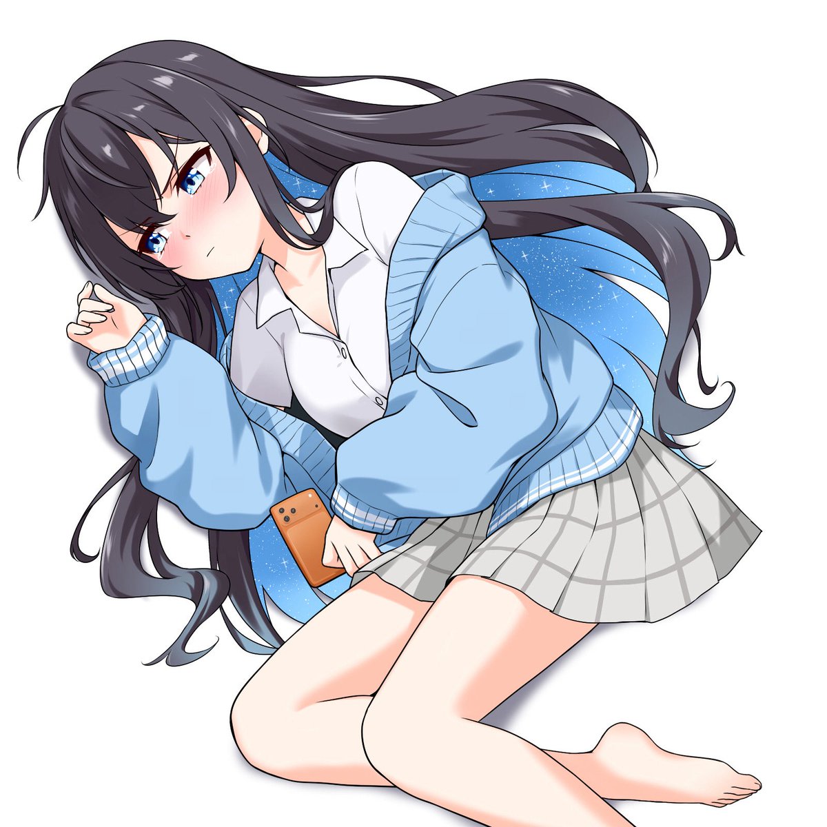 「新しいアニメーションラインスタンプ制作中 「拗ねている彼女」」|フェルティアのイラスト