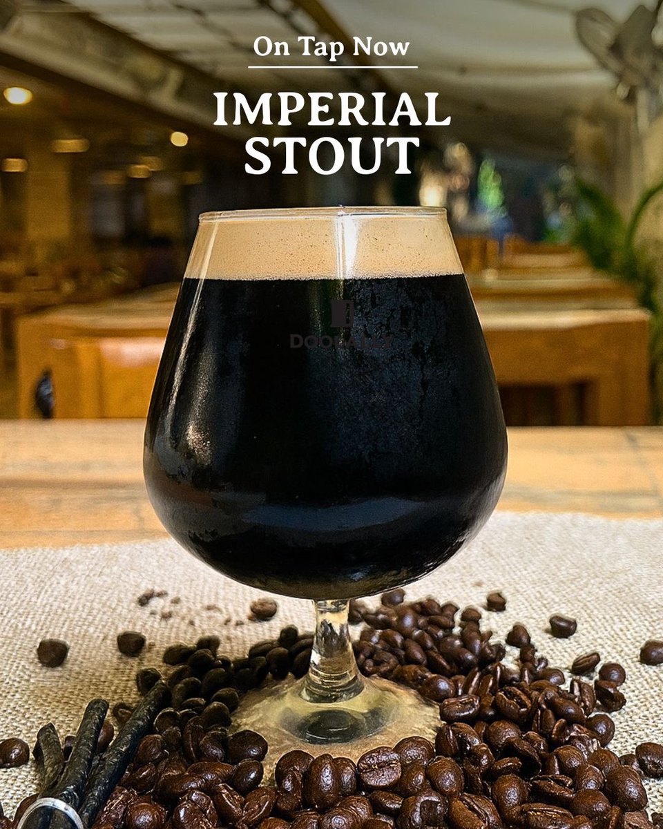godoolally's tweet photo. Coffee beans, vanilla and a hint of smoke. A good day begins with freshly roasted Mysore Nuggets in your coffee and ends with it in your beer. #OnTapNow #ThirstTrap - Imperial Stout https://t.co/nWMDtaJyZ0